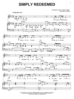 page one of Simply Redeemed (Piano, Vocal & Guitar Chords (Right-Hand Melody))