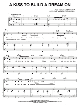 page one of A Kiss To Build A Dream On (Piano & Vocal)