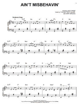 page one of Ain't Misbehavin' (Piano & Vocal)