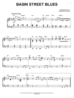 page one of Basin Street Blues (Piano & Vocal)