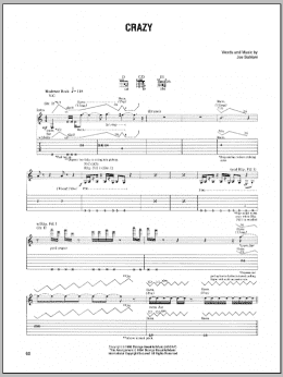 page one of Crazy (Guitar Tab)