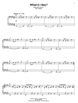 page one of What'd I Say (Piano & Vocal)