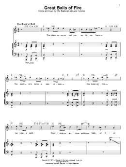 page one of Great Balls Of Fire (Piano & Vocal)