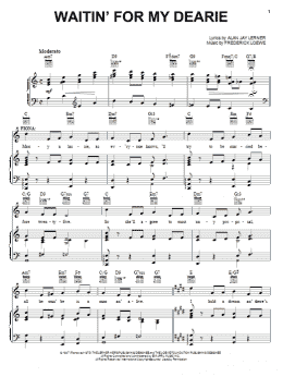 page one of Waitin' For My Dearie (Piano, Vocal & Guitar Chords (Right-Hand Melody))
