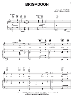 page one of Brigadoon (Piano, Vocal & Guitar Chords (Right-Hand Melody))