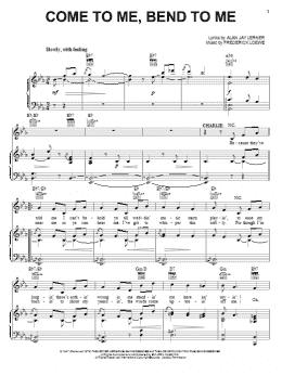 page one of Come To Me, Bend To Me (Piano, Vocal & Guitar Chords (Right-Hand Melody))