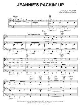 page one of Jeannie's Packin' Up (Piano, Vocal & Guitar Chords (Right-Hand Melody))