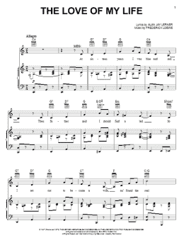 page one of The Love Of My Life (Piano, Vocal & Guitar Chords (Right-Hand Melody))