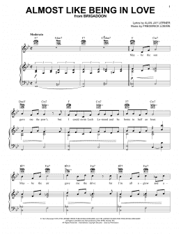 page one of Almost Like Being In Love (Piano, Vocal & Guitar Chords (Right-Hand Melody))