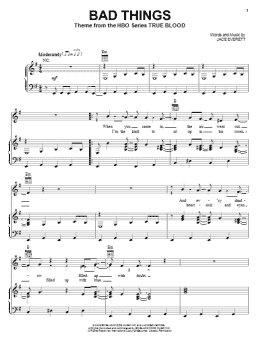 page one of Bad Things (Piano, Vocal & Guitar Chords (Right-Hand Melody))