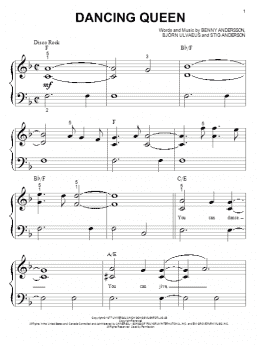 page one of Dancing Queen (Big Note Piano)