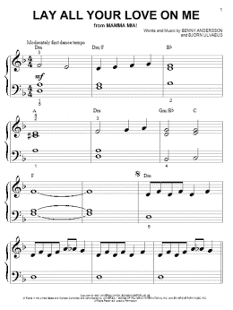 page one of Lay All Your Love On Me (Big Note Piano)