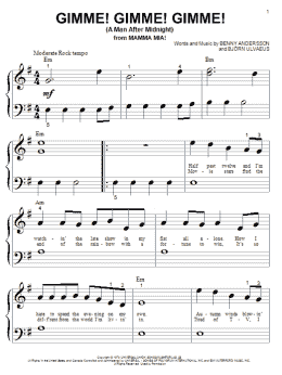 page one of Gimme! Gimme! Gimme! (A Man After Midnight) (Big Note Piano)