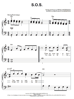page one of S.O.S. (Big Note Piano)