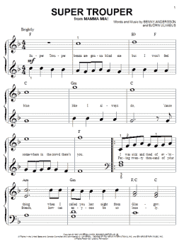 page one of Super Trouper (Big Note Piano)