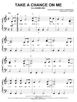 page one of Take A Chance On Me (Big Note Piano)