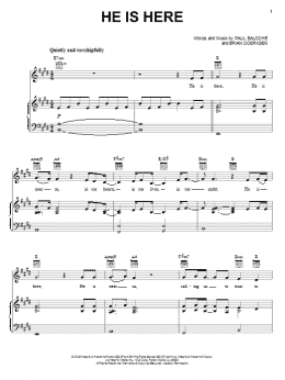 page one of He Is Here (Piano, Vocal & Guitar Chords (Right-Hand Melody))
