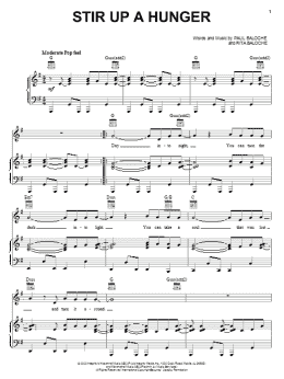 page one of Stir Up A Hunger (Piano, Vocal & Guitar Chords (Right-Hand Melody))