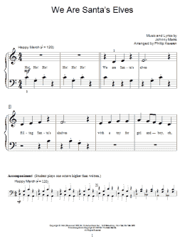 page one of We Are Santa's Elves (arr. Phillip Keveren) (Educational Piano)