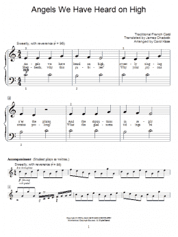 page one of Angels We Have Heard On High (Educational Piano)