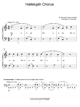 page one of Hallelujah Chorus (Educational Piano)