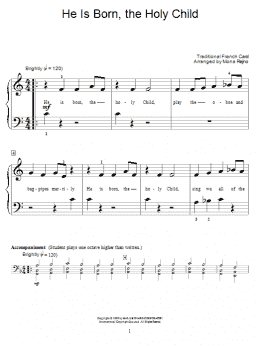 page one of He Is Born, The Holy Child (Il Est Ne, Le Divin Enfant) (Educational Piano)