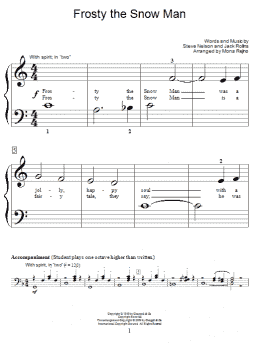 page one of Frosty The Snow Man (Educational Piano)