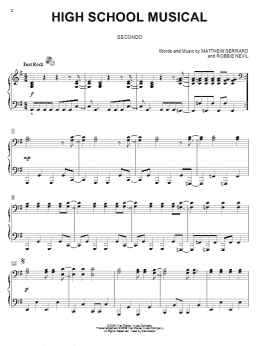page one of High School Musical (Piano Duet)