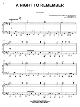 page one of A Night To Remember (Piano Duet)