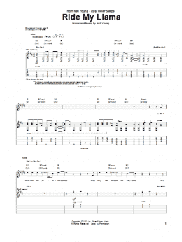 page one of Ride My Llama (Guitar Tab)