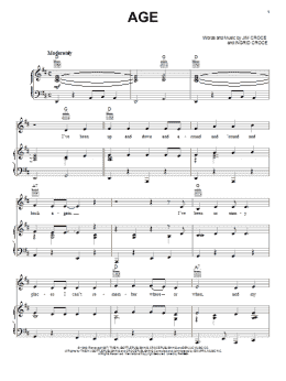 page one of Age (Piano, Vocal & Guitar Chords (Right-Hand Melody))