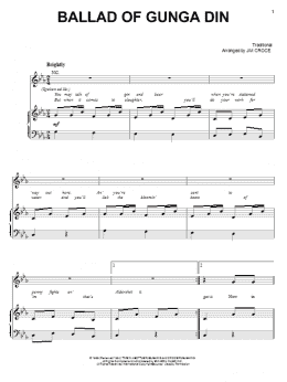 page one of Ballad Of Gunga Din (Piano, Vocal & Guitar Chords (Right-Hand Melody))