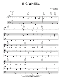 page one of Big Wheel (Piano, Vocal & Guitar Chords (Right-Hand Melody))