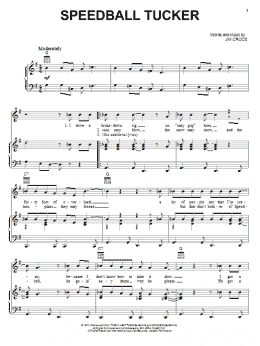 page one of Speedball Tucker (Piano, Vocal & Guitar Chords (Right-Hand Melody))
