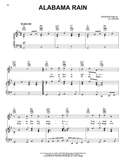page one of Alabama Rain (Piano, Vocal & Guitar Chords (Right-Hand Melody))