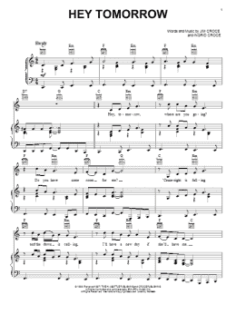 page one of Hey Tomorrow (Piano, Vocal & Guitar Chords (Right-Hand Melody))