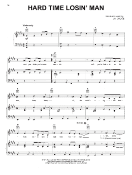 page one of Hard Time Losin' Man (Piano, Vocal & Guitar Chords (Right-Hand Melody))