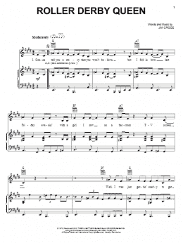 page one of Roller Derby Queen (Piano, Vocal & Guitar Chords (Right-Hand Melody))
