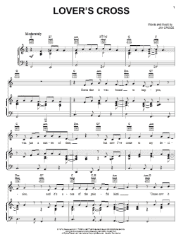 page one of Lover's Cross (Piano, Vocal & Guitar Chords (Right-Hand Melody))