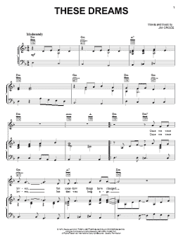 page one of These Dreams (Piano, Vocal & Guitar Chords (Right-Hand Melody))