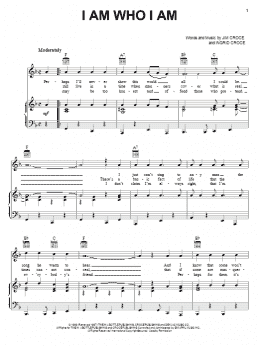 page one of I Am Who I Am (Piano, Vocal & Guitar Chords (Right-Hand Melody))