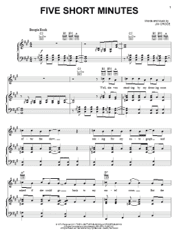 page one of Five Short Minutes (Piano, Vocal & Guitar Chords (Right-Hand Melody))