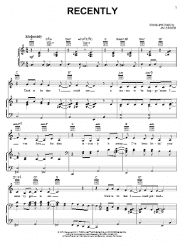 page one of Recently (Piano, Vocal & Guitar Chords (Right-Hand Melody))