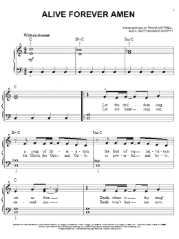 page one of Alive Forever Amen (Easy Piano)