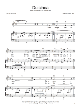 page one of Dulcinea (Piano, Vocal & Guitar Chords (Right-Hand Melody))