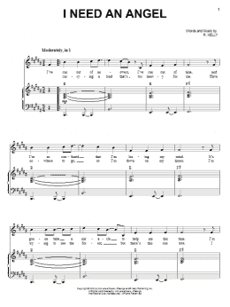 page one of I Need An Angel (Piano, Vocal & Guitar Chords (Right-Hand Melody))