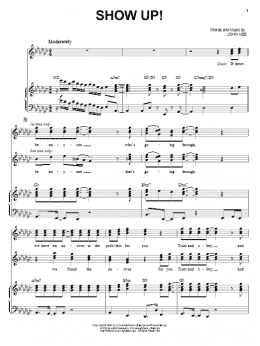 page one of Show Up! (Piano, Vocal & Guitar Chords (Right-Hand Melody))