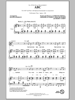 page one of ABC (arr. Roger Emerson) (SAB Choir)