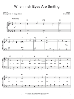 page one of When Irish Eyes Are Smiling (Easy Piano)