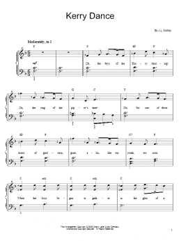 page one of Kerry Dance (Easy Piano)